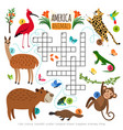wild animals crossword puzzle vector image