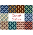 damask floral seamless patterns set vector image