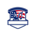 excavation services usa flag badge vector image vector image