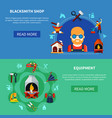 forging shop banners set vector image vector image