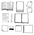hand drawing stationary design set vector image