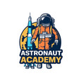 astronaut academy spaceman training center icon vector image
