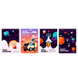 cartoon space posters colorful exploration vector image