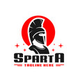 spartan fighter logo design vector image vector image