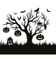 spooky halloween party poster monochrome vector image