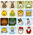 sticker set holidays vector image