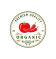 retro vintage badge stamp tomato and chili logo vector image