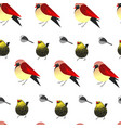 bird different types of animals bullfinch seamless vector image vector image