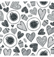 coffee cup hearts and cake seamless vector image vector image