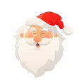 happy smiling santa claus head with red hat vector image