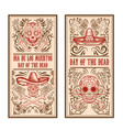 set day dead dia de los muertos flyer vector image