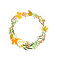 autumn wreath leaves vector image