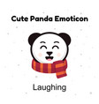 cute cartoon emoticon baby panda laughing emoji vector image