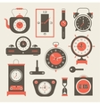 clock icons set vector image