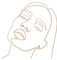 continuous line drawing beauty woman face vector image
