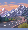 road to mountain scenic landscape vector image vector image