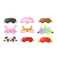 sleep masks different shapes eye protection vector image vector image
