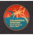 vintage poster - california surfing good vector image