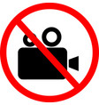 do not record video sign using camera vector image vector image
