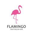 flamingo flat style logo vector image