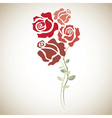 four red roses - sketch vector image vector image