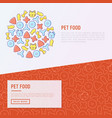 pet food concept with thin line icons vector image vector image