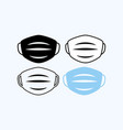 protective face mask simple graphic icons set vector image