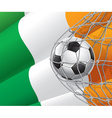 soccer goal and ireland flag vector image vector image