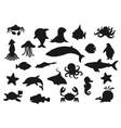 fish whale crab shark jellyfish sea animals vector image