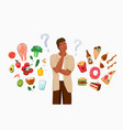 happy black african american man thinking about vector image