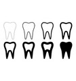 sign icon tooth shape set teeth vector image
