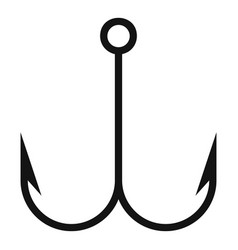 Double fish hook icon simple style Royalty Free Vector Image