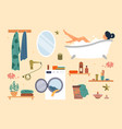 set of bathroom vector image