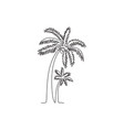 single one line drawing coconut tree vector image