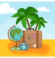 traveling bag suitcase for trip or vocation vector image