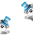 two funny gray cats in a bavarian hat card vector image vector image