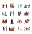 party people icons set vector image