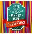 vintage stylized green merry christmas label vector image