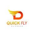 wing letter d logo design vector image