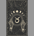 aesthetic taurus zodiac card for stories vector image