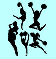 beautiful dancer cheerleader silhouette vector image vector image
