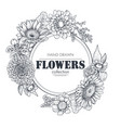 floral backgrounds with hand drawn flowers vector image