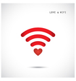 heart shape and wifi sign vector image