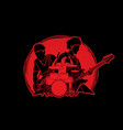 musician playing music together band vector image vector image