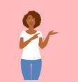 pretty young adult black woman in casual clothes vector image vector image
