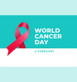 world cancer day poster background template vector image