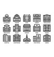 building line icons set vector image