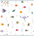 cartoon sea fishes vector image