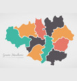 Greater Manchester England Map With States And Vector Image