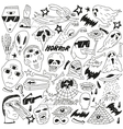 halloween evil monsters - doodles vector image vector image